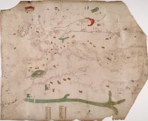 Nautical chart of the Mediterranean area, including Europe with British Isles and part of Scandinavia